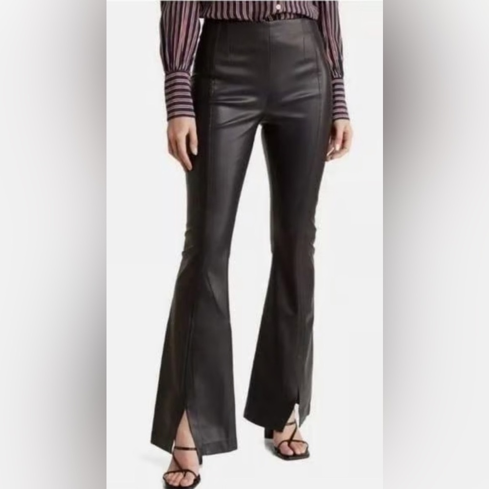 We The‎ Free Real Deal split hem flare faux leather black size 34